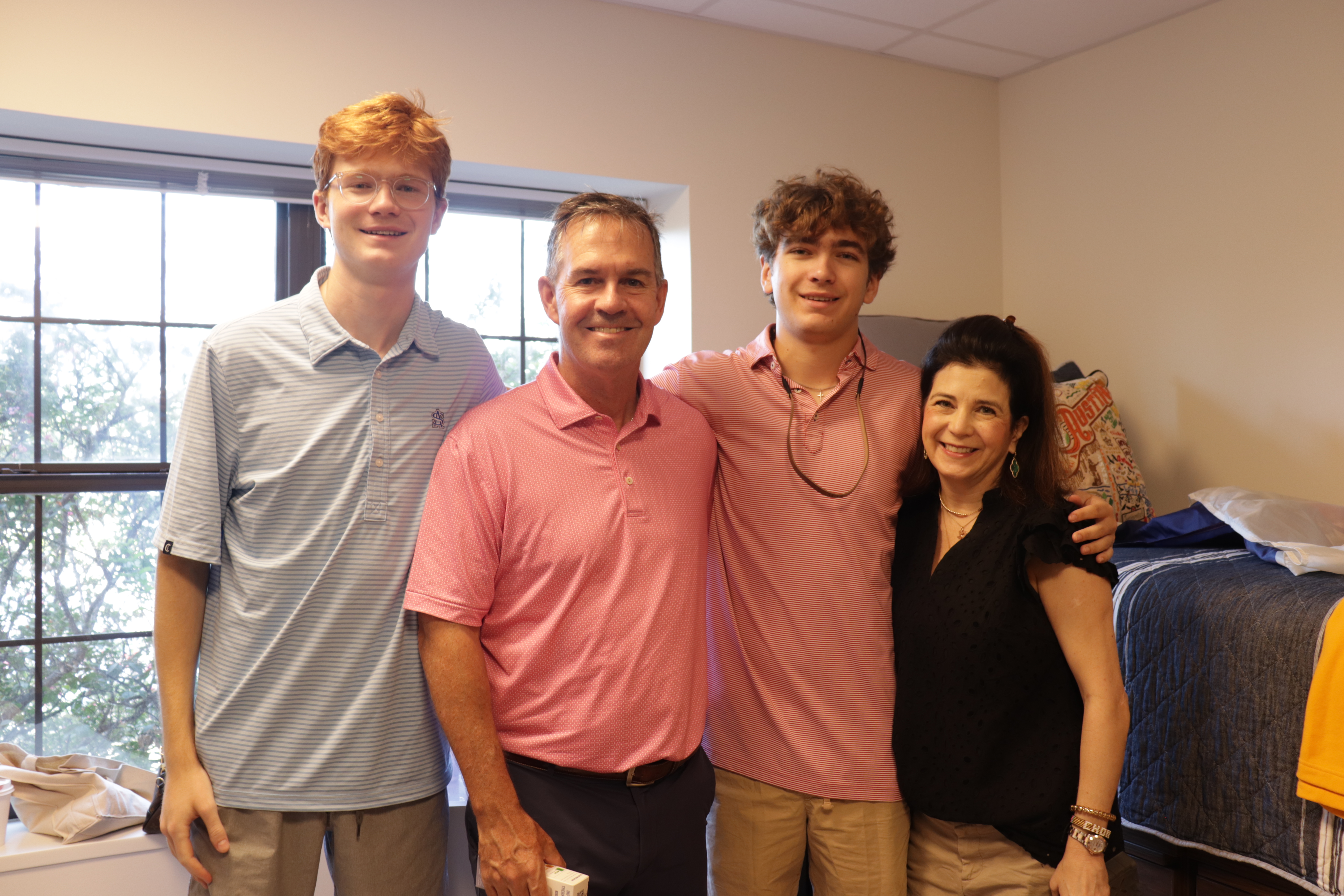 A son and his family on Move2BU day in Allen Residence Hall.