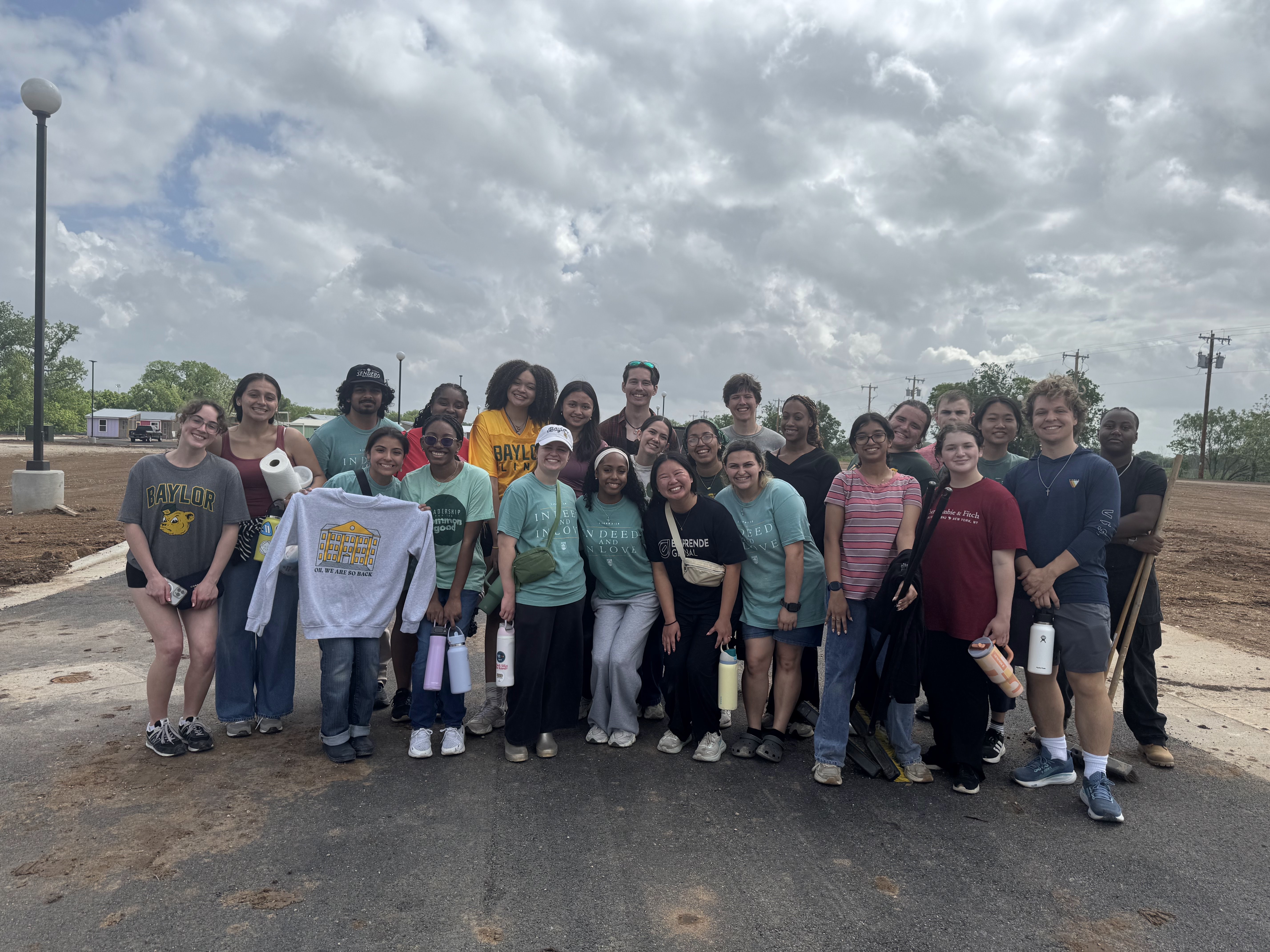 A group of students at Creekside Community Village on Steppin' Out.